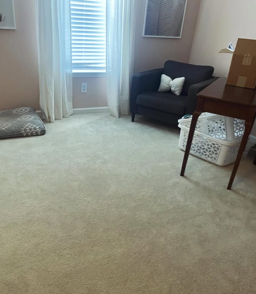 After: the same room with everything put away